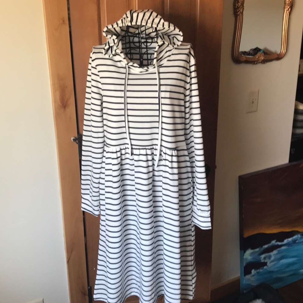 Hooded knit dress.